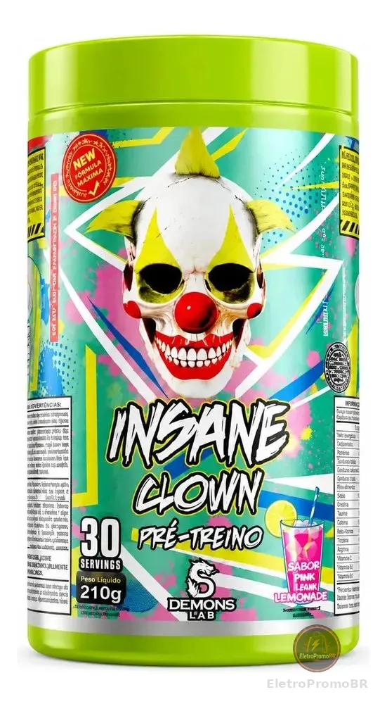 Suplemento Pré Treino Insane Clown 210g Demons Lab Pink Limonade