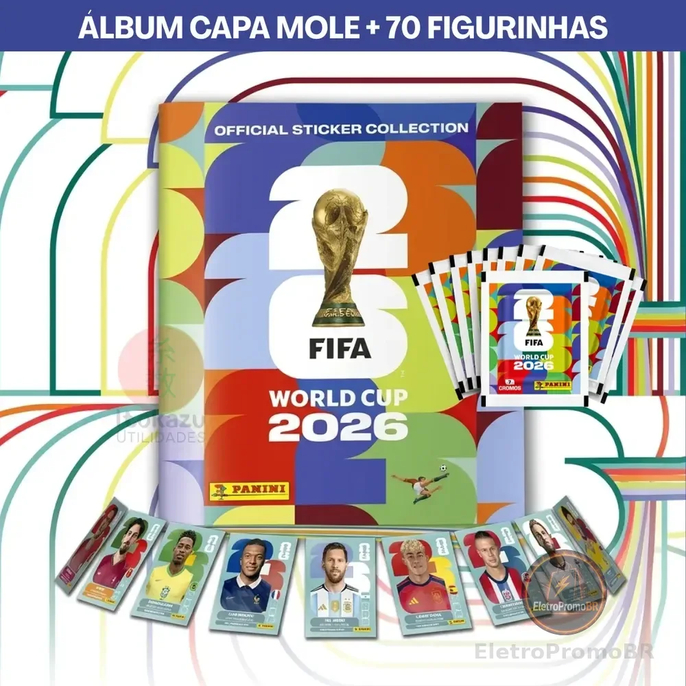 Kit Album Copa Do Mundo Fifa 2026 Capa Mole + Figurinhas 70