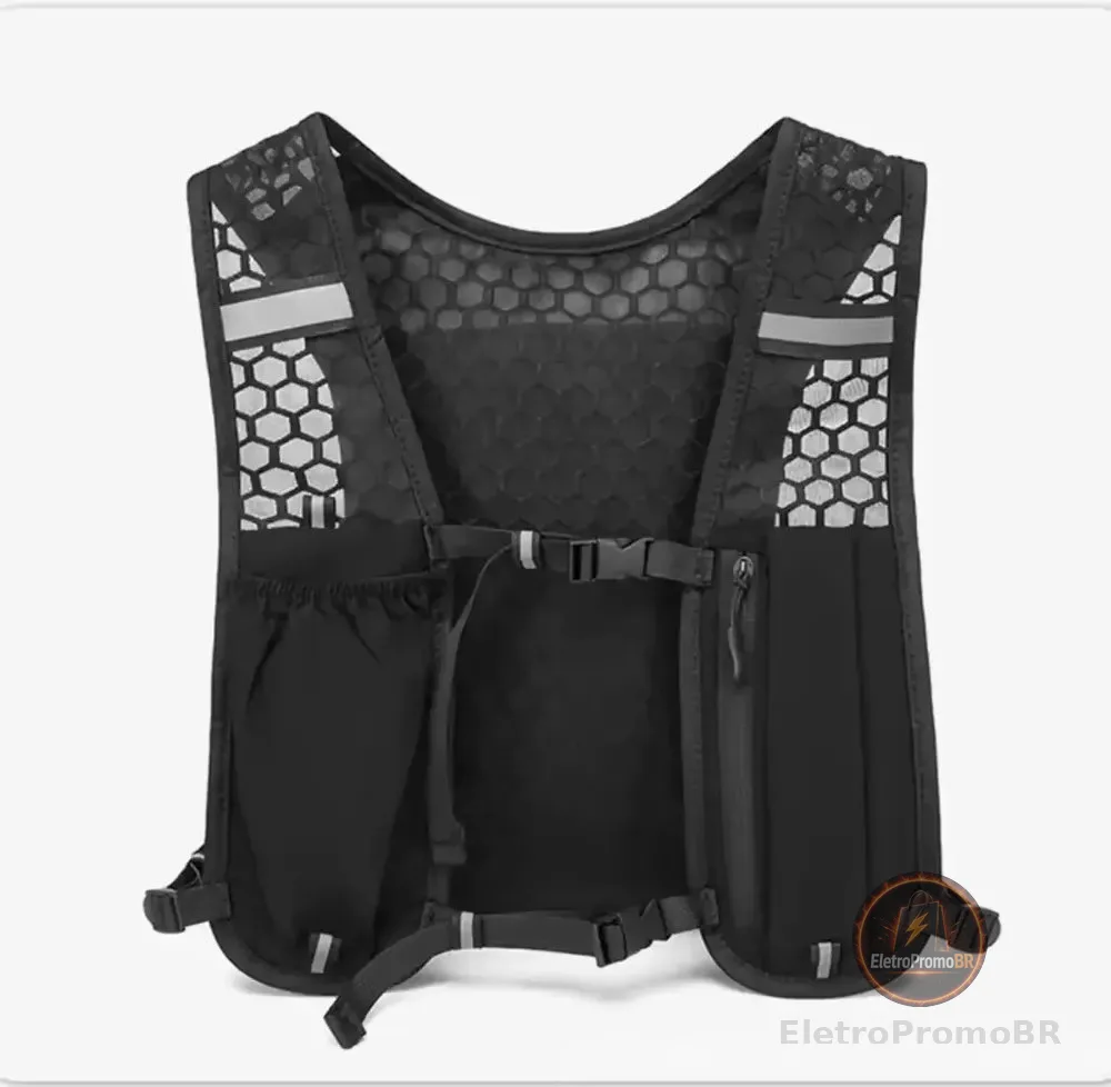 Mochila De Hidratação Preta Colete Corrida Trail Trekking