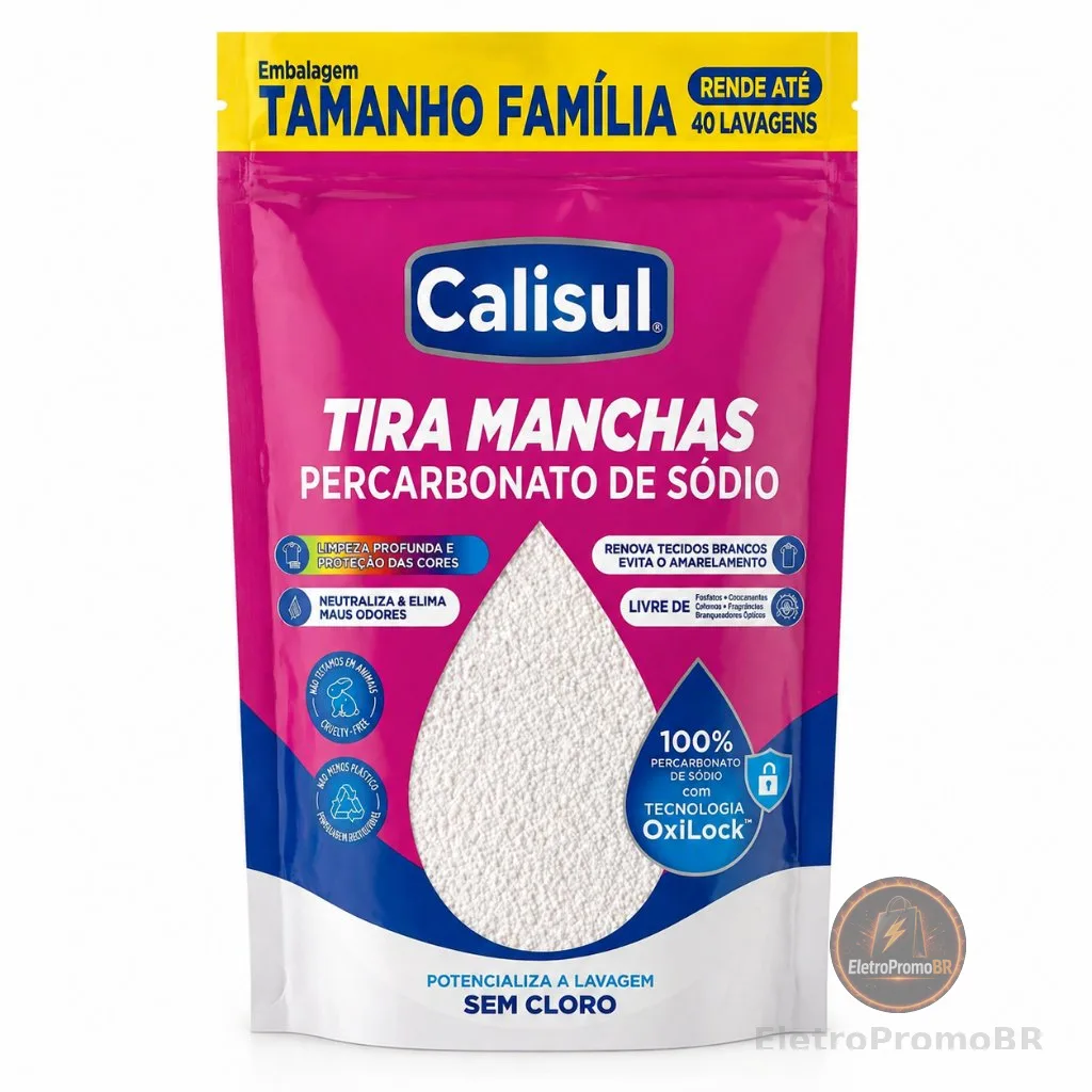 Percarbonato 100% Puro Tira Manchas Roupas Brancas e Coloridas