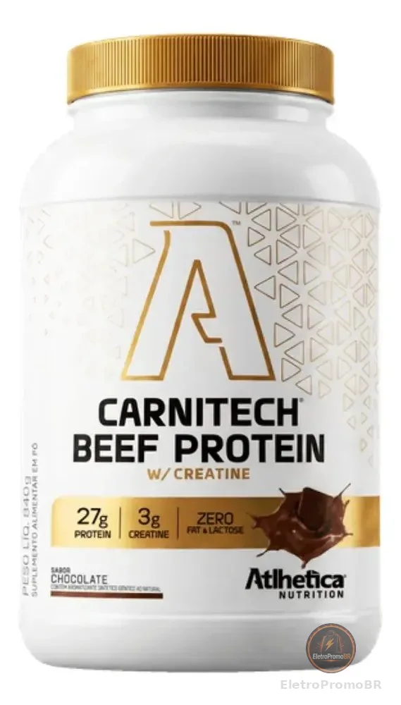 Proteina Bovina Carnitech Chocolate 840g - Atlhetica Chocolate