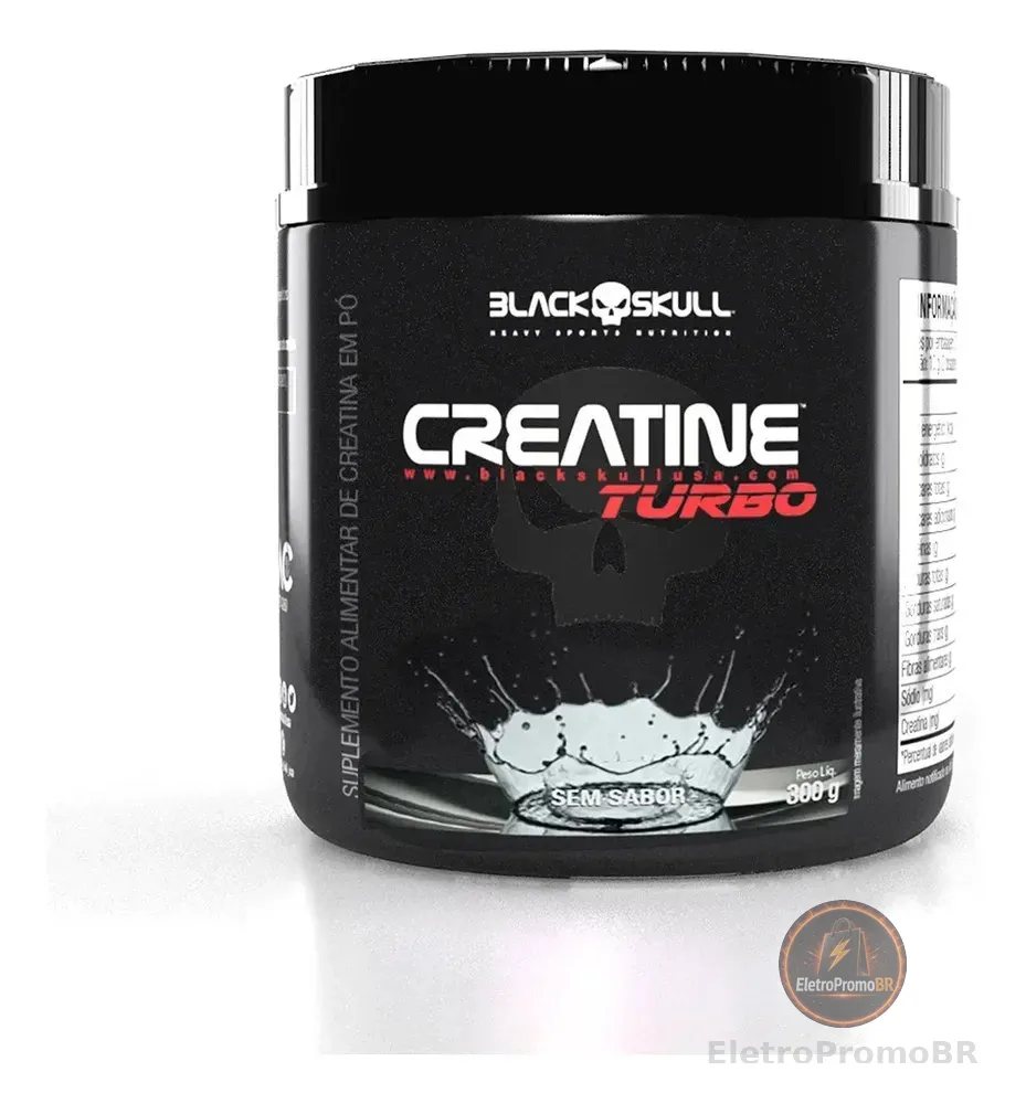 Suplemento em Pó Black Skull Creatine Turbo sem sabor 300g