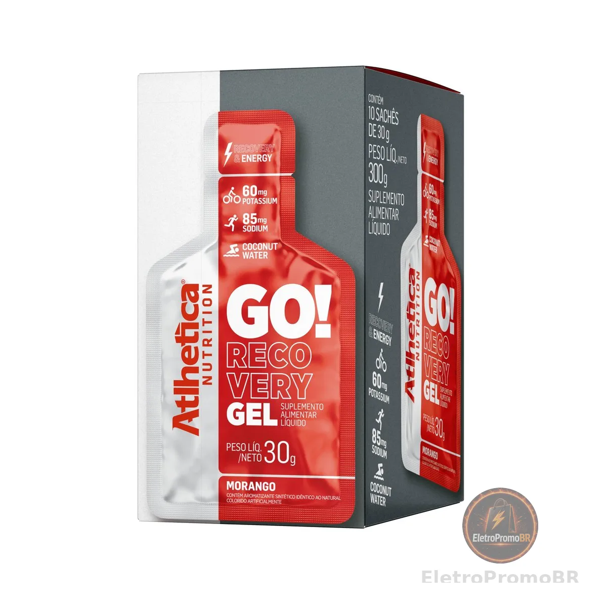 Atlhetica Nutrition Go Energy Gel (10 Sachês) - Sabor Morango