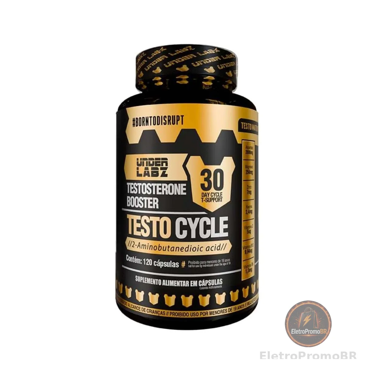 Testo Cycle - Under Labz | 120 Cápsulas - 30 Doses | Suplemento Masculino Natural | Performance, Vitalidade e Equilíbrio Hormonal com Vitaminas e Minerais Essenciais