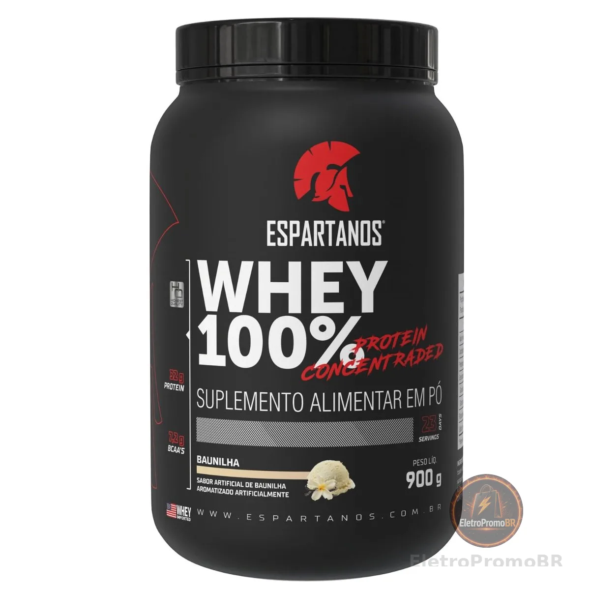 Whey Protein Concentrado 100% Pure WPC 80 Baunilha 900g - Espartanos