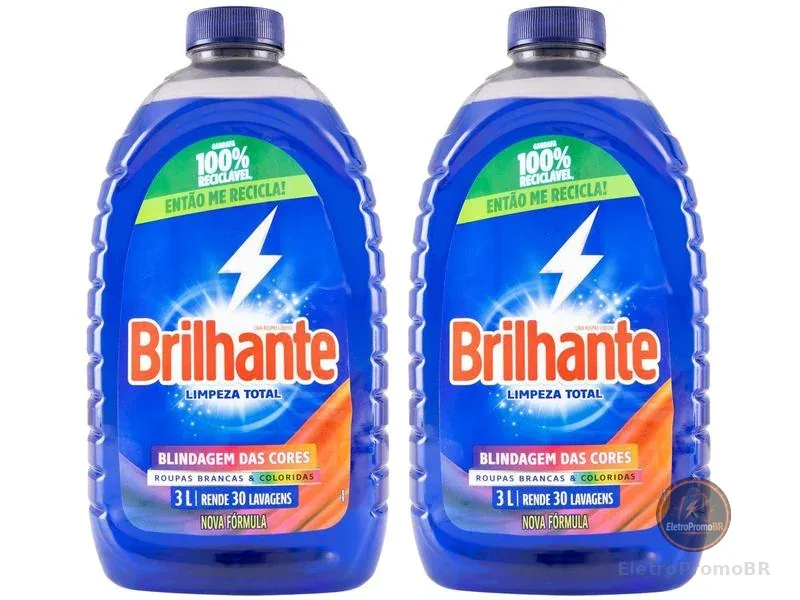 Kit Sabão Líquido Brilhante Limpeza Total