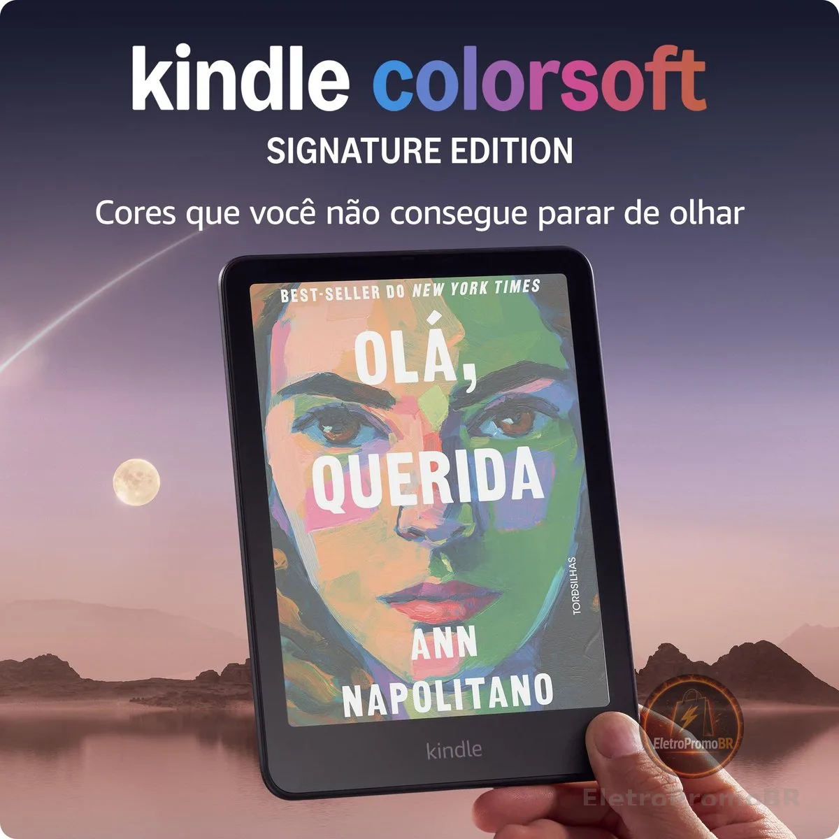 Apresentamos o Kindle Colorsoft Signature Edition (32 GB) - Com tela colorida, luz frontal autoadaptável, carregamento sem fio e bateria que dura semanas - Cor Preta Metálica