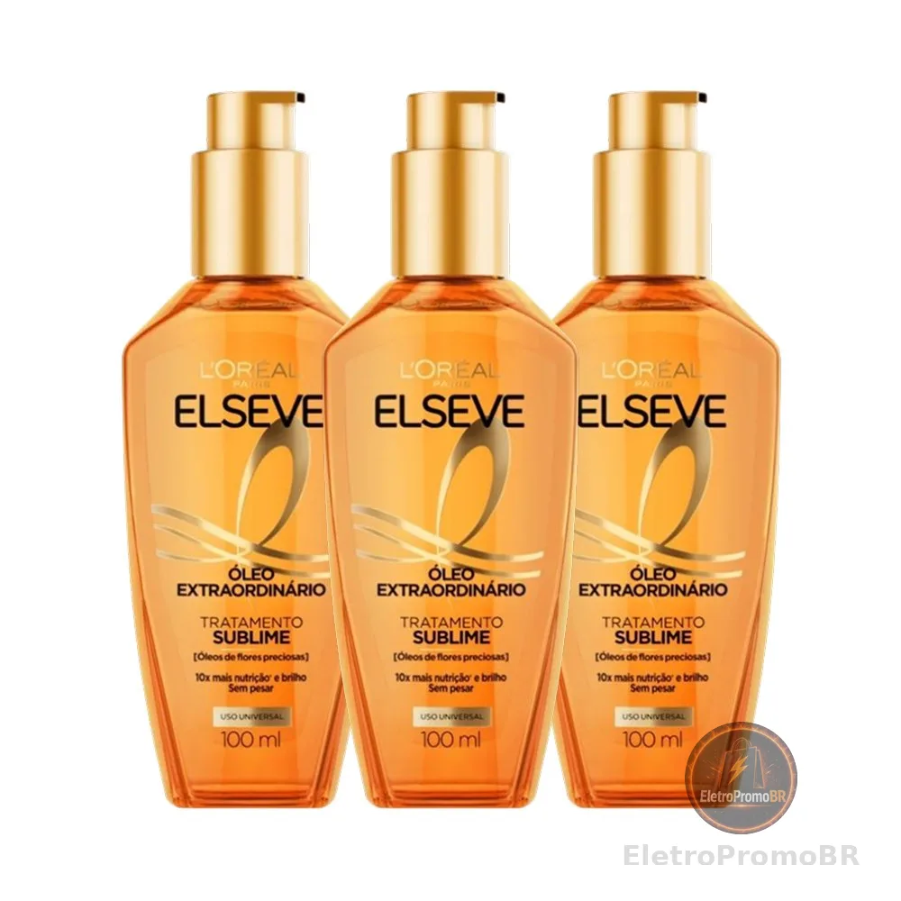 Kit 3 Óleo Capilar Elseve L'Oréal Paris Óleo Extraordinário 100ml - 3 unidades