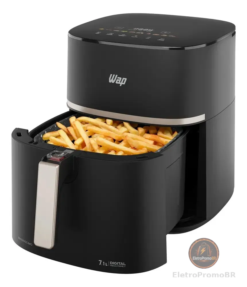 Fritadeira Elétrica Sem Óleo WAP Air Fryer Mega Digital 7,1L 1700W 220V