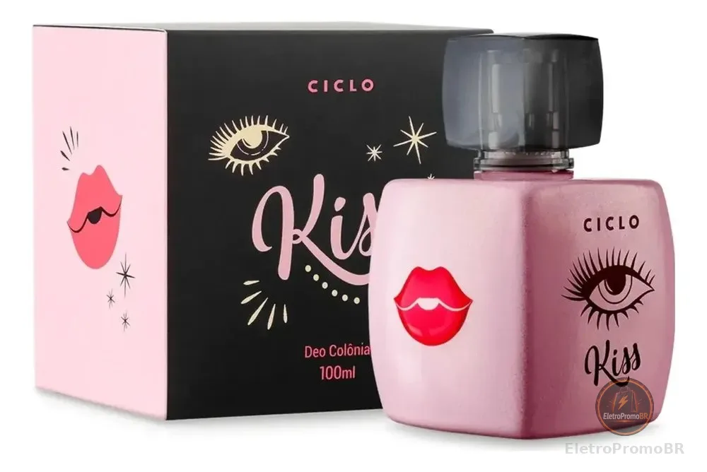 Perfume Deo Colônia Kiss Com Caixa Feminino 100ml Ciclo Cosméticos Presente