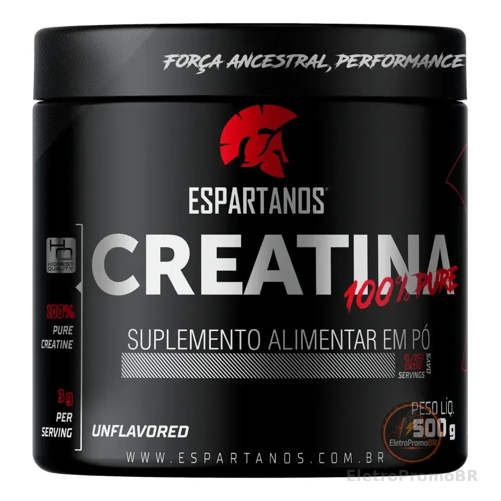 Creatina Monohidratada 500g Suplemento Em Pó 100% Pura Espartanos Sem Sabor