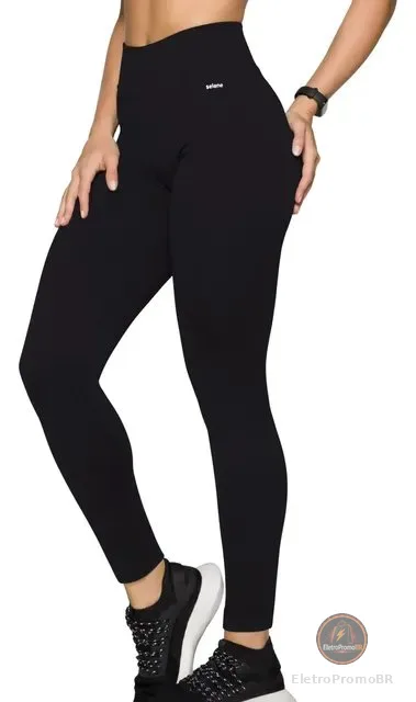 Calça Legging Zero Transparência Fitness Cintura Alta Selene