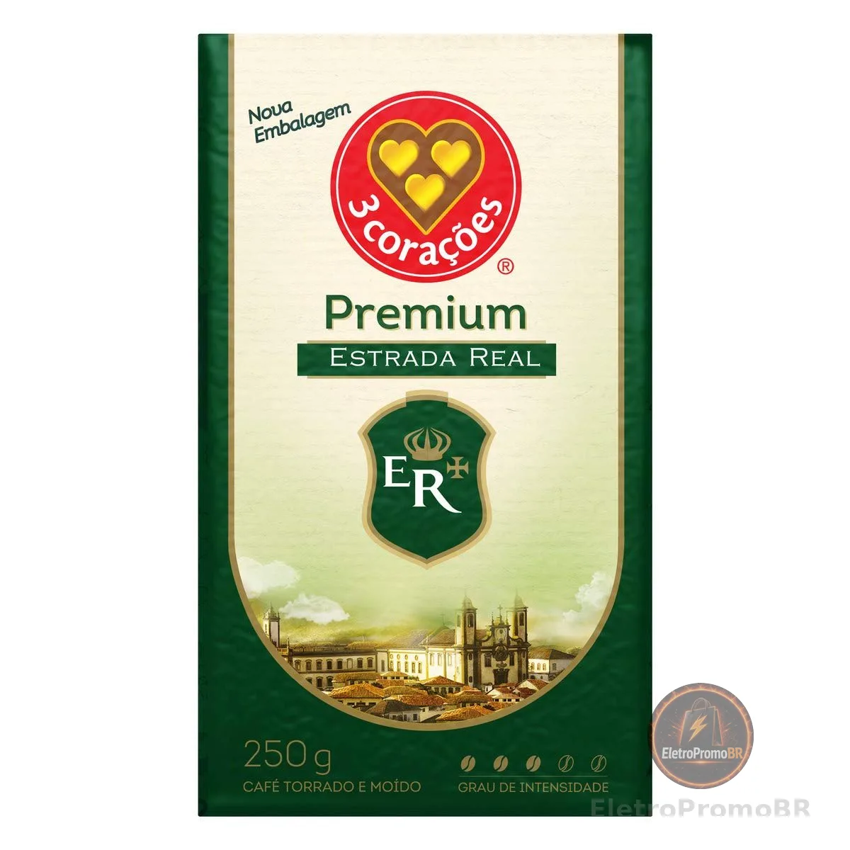3 Corações Café Torrado E Moído Estrada Real Premium À Vácuo 250G