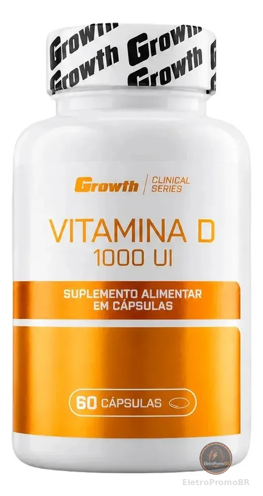 Vitamina D 1000ui 60 Caps Growth Supplements - Sem Sabor Sem Sabor