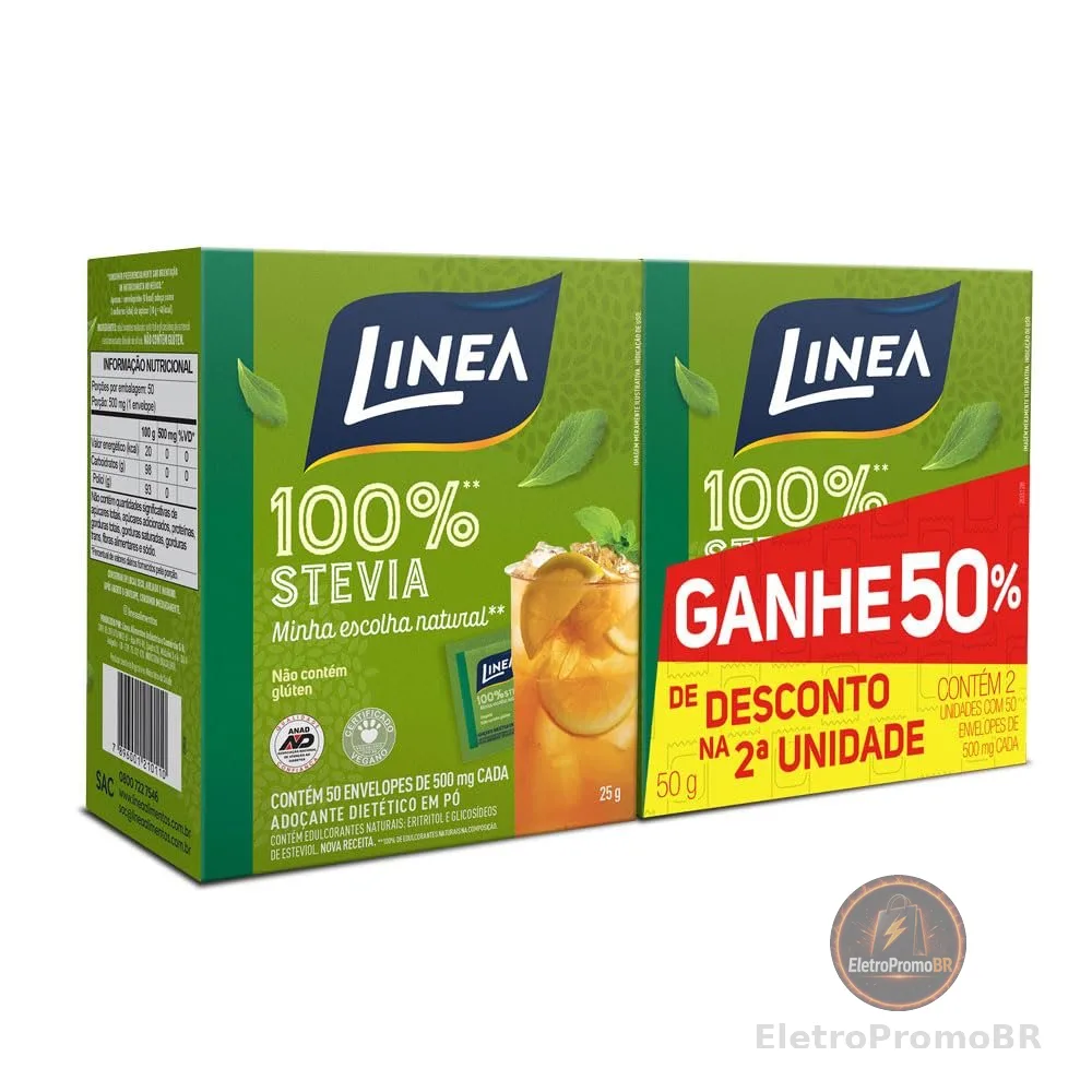 Linea Kit Adoçantes Stevia Pó 100% Natural