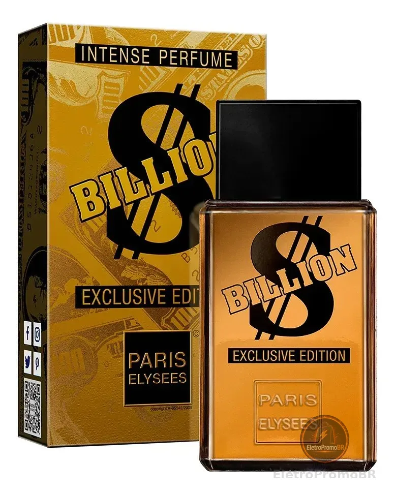 Perfume Billion Exclusive Paris Elysees Masculino Intense 100ml