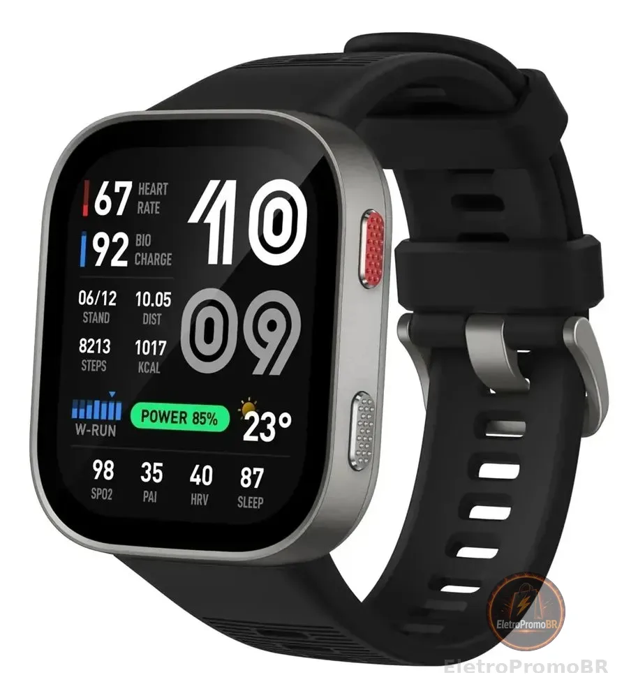 Smartwatch Amazfit Bip Max Gps Amoled Mapas Off Preto Prata