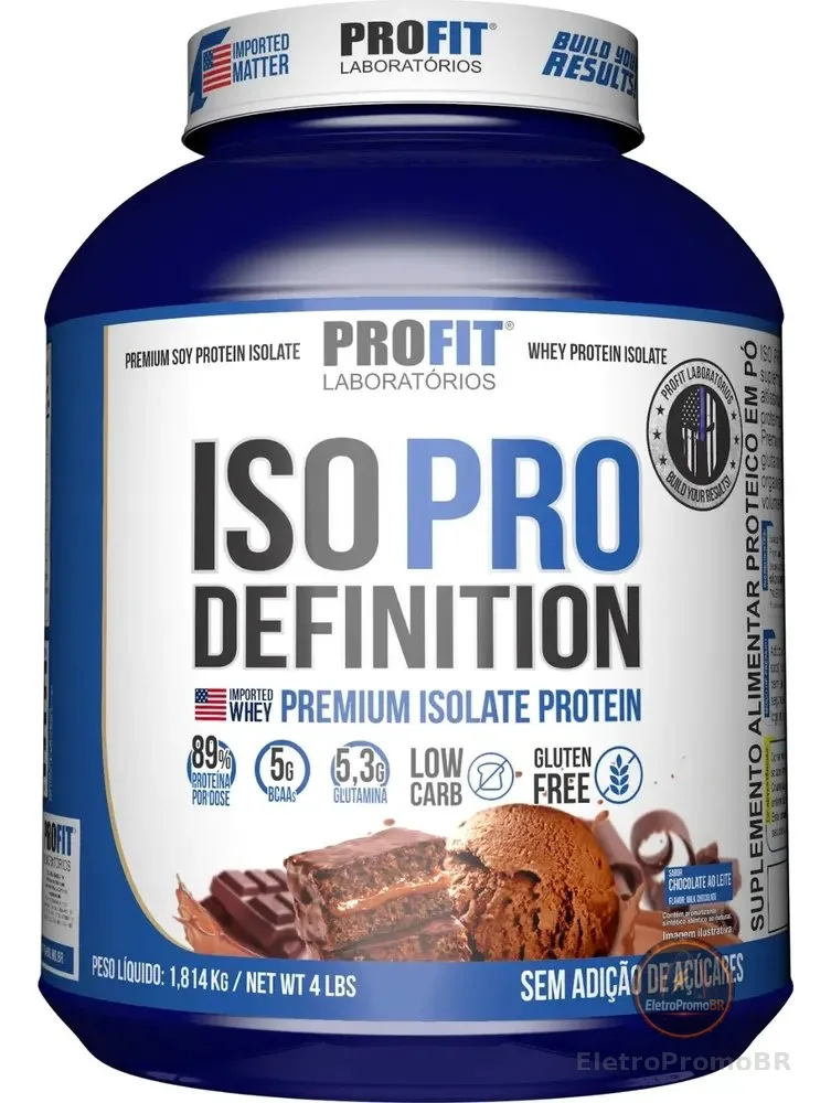 Iso Pro Definition Glutamina Bcaas Suplemento Profit Labs Chocolate 1.8kg