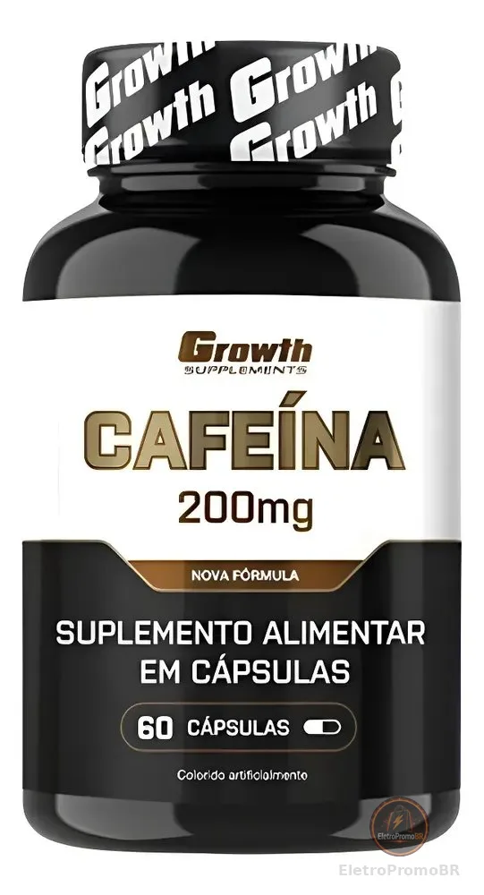 Cafeína 200mg (60 Caps) Termogênico Growth Supplements