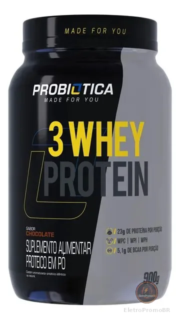 3 Whey Protein 900 Whey Isolado Probiótica