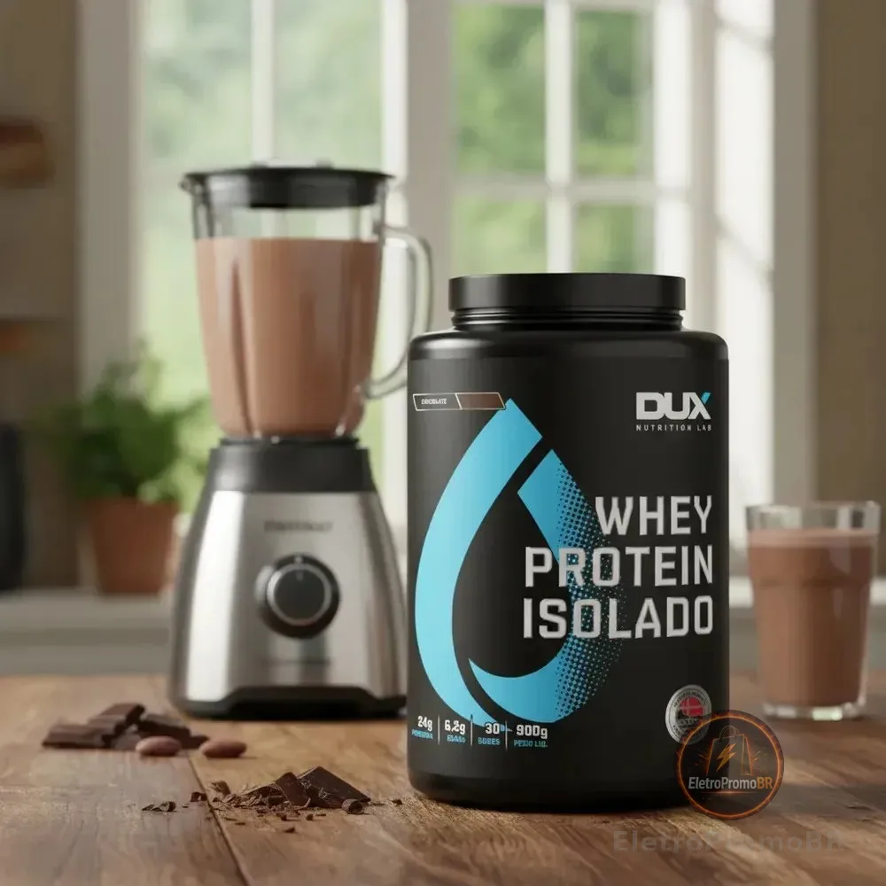 Whey Protein Isolado Dux Nutrition - Pote 900g Sabor Chocolate
