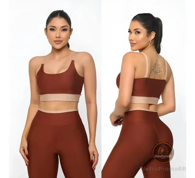 Conjunto Calça Legging E Top Fitness Alta Compreensão