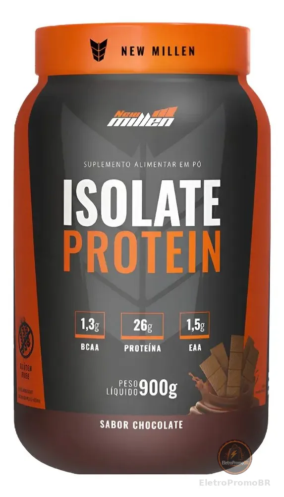 Whey Isolado New Millen Isolate Protein Pó 900g Pote Sabor Chocolate