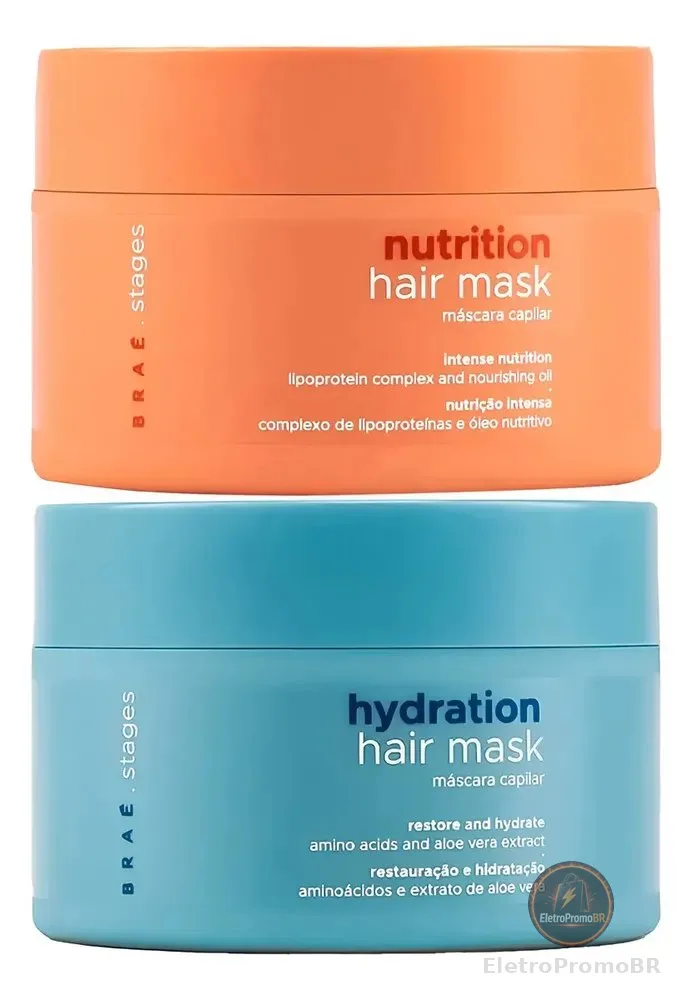 Máscaras De Tratamento Nutrição + Hidratação Stages - Braé