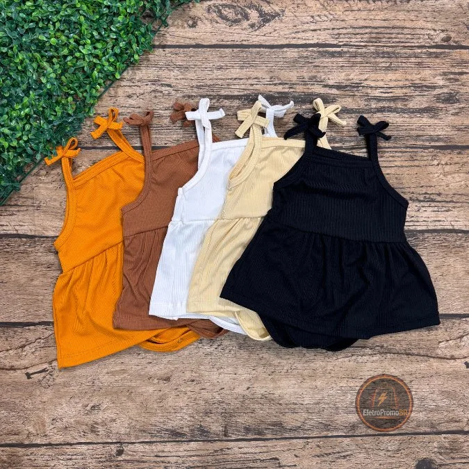 Body Vestido Suede Canelado Charme Conforto Praticidade Roupa de bebe