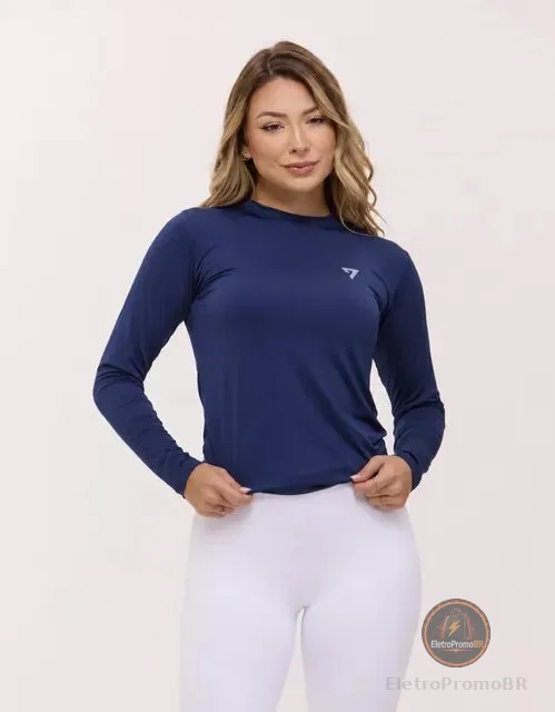 Camiseta Feminina Térmica Manga Longa Proteção Solar Uv