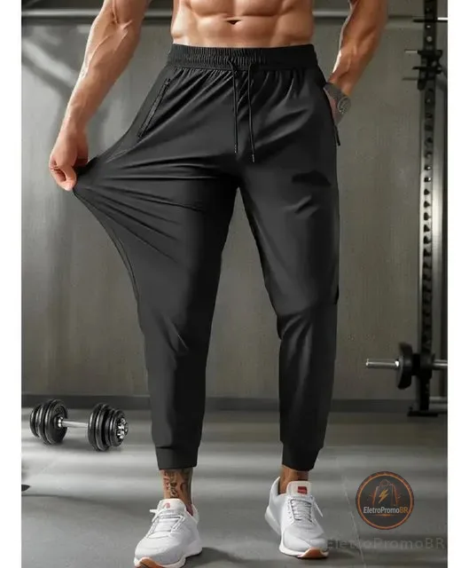 Calça Tactel Masculina Jogger Slim Esportiva Treino Academia