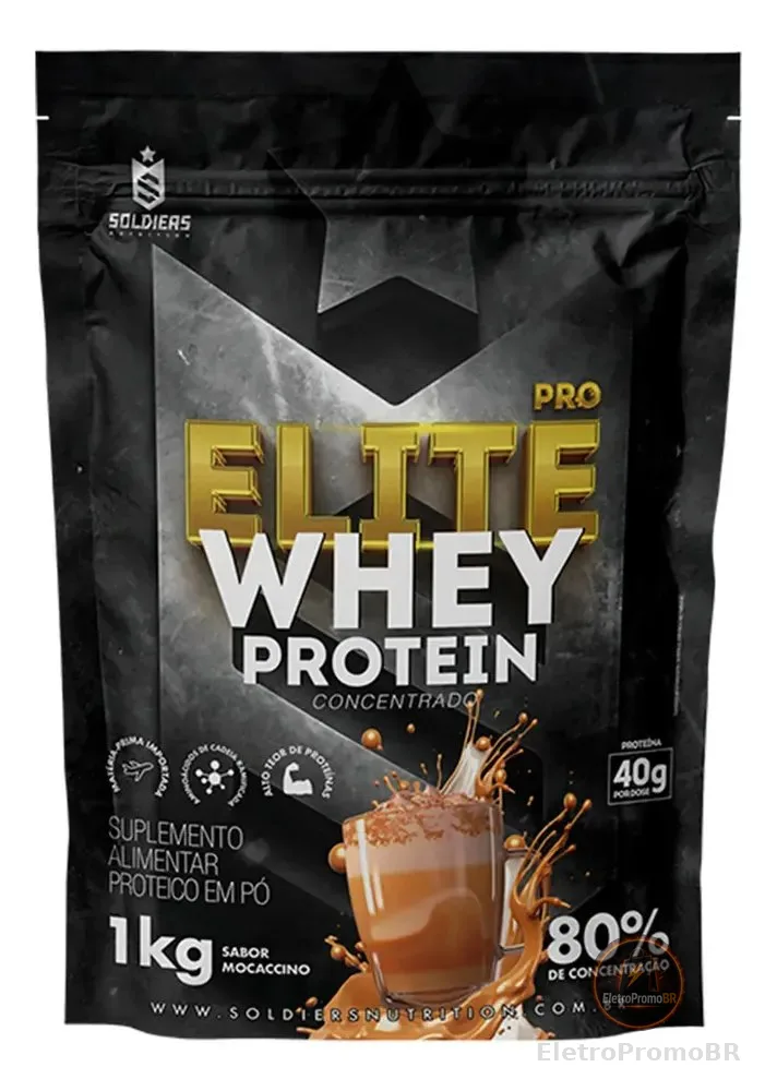 Elite Pro Whey Protein Concentrado 80% 1kg Soldiers Nutrition Suplemento Proteína Muscular
