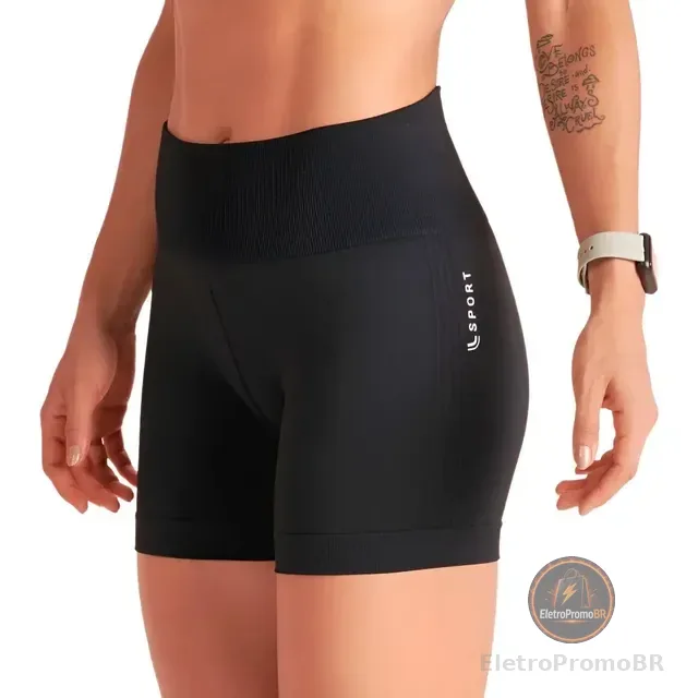 Short Feminino Lupo Modela Bumbum Sport Cós Alto Anatomico