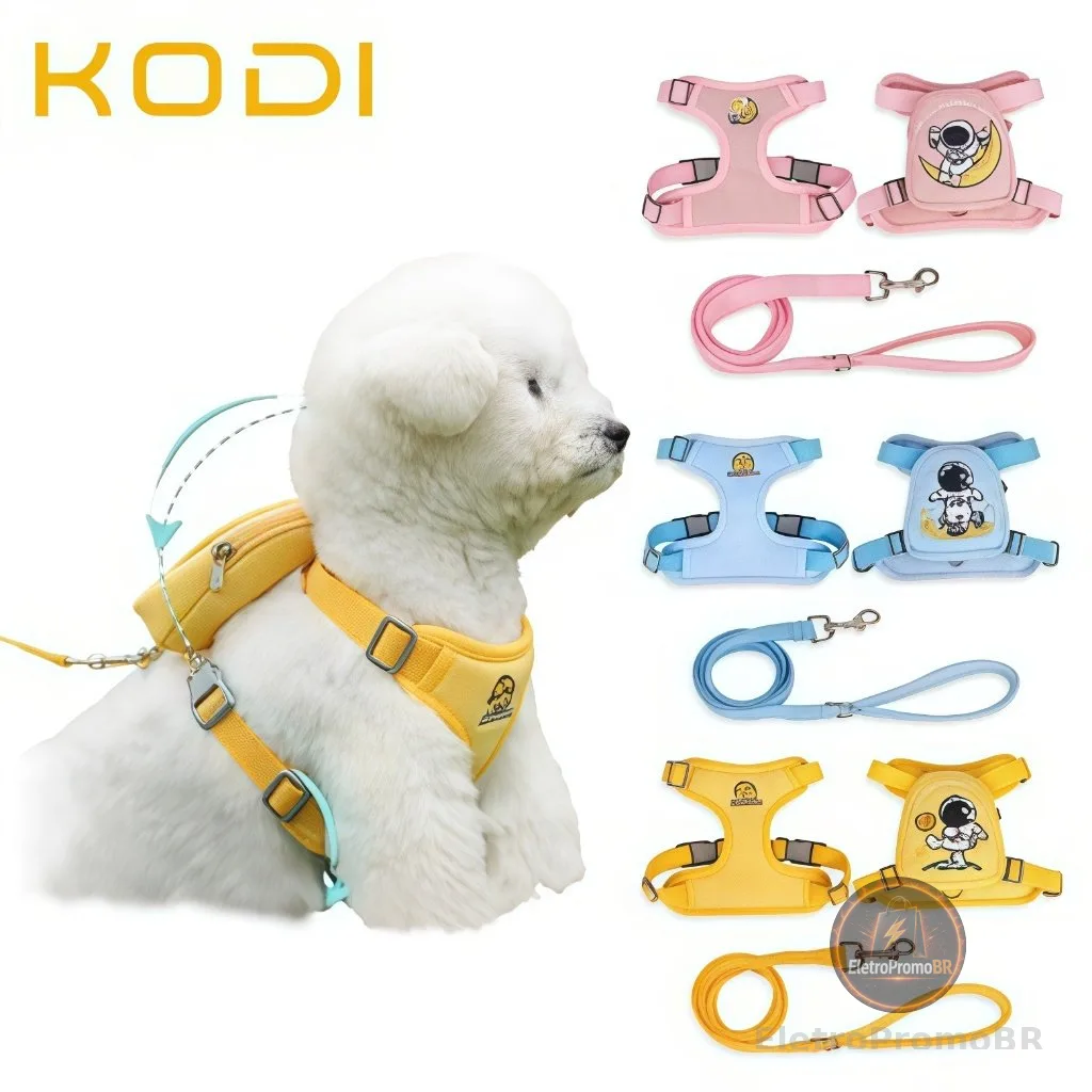 Peitoral Coleira Com Guia e Bolsa Removível Para Cachorro Pet Cães Pequenos E Médios Gato Viagem-Y12