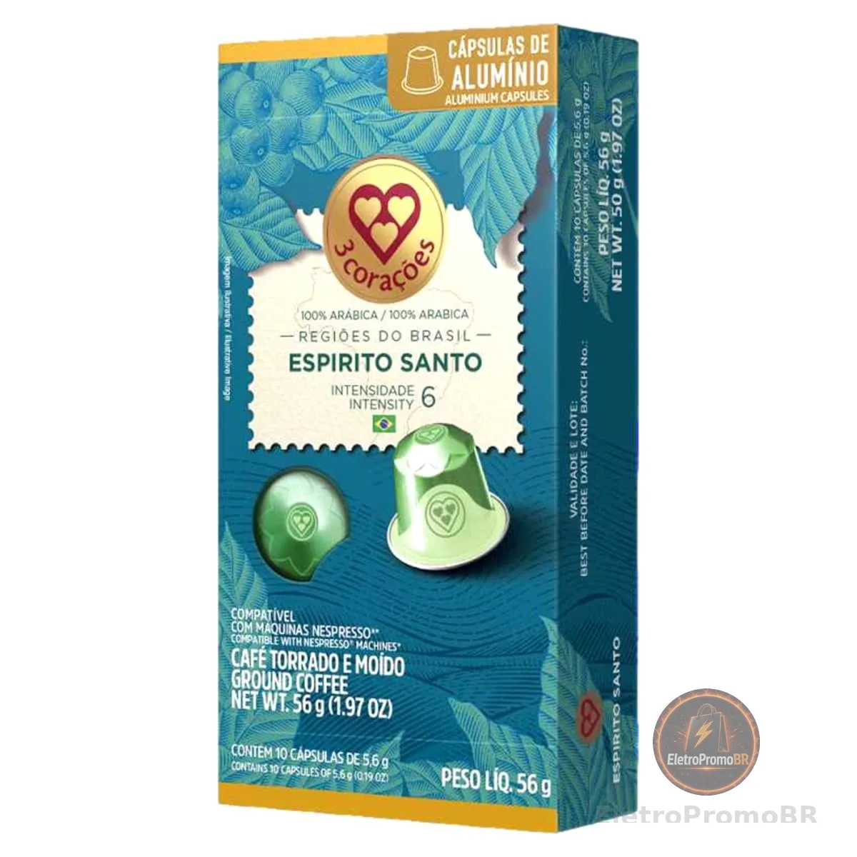 3 Corações Cápsula de Café Compatível com Nespresso Espírito Santo - 10 unid