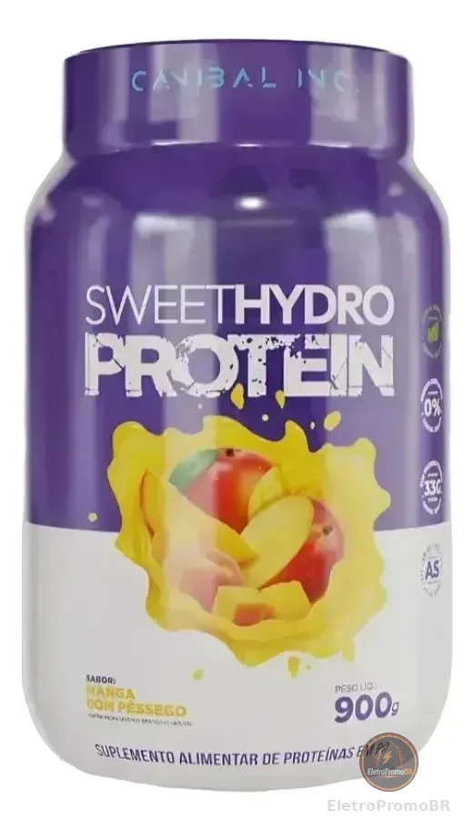 Whey Protein Sweethydro Zero Lactose 900g Proteina Da Carne Manga Com Pêssego