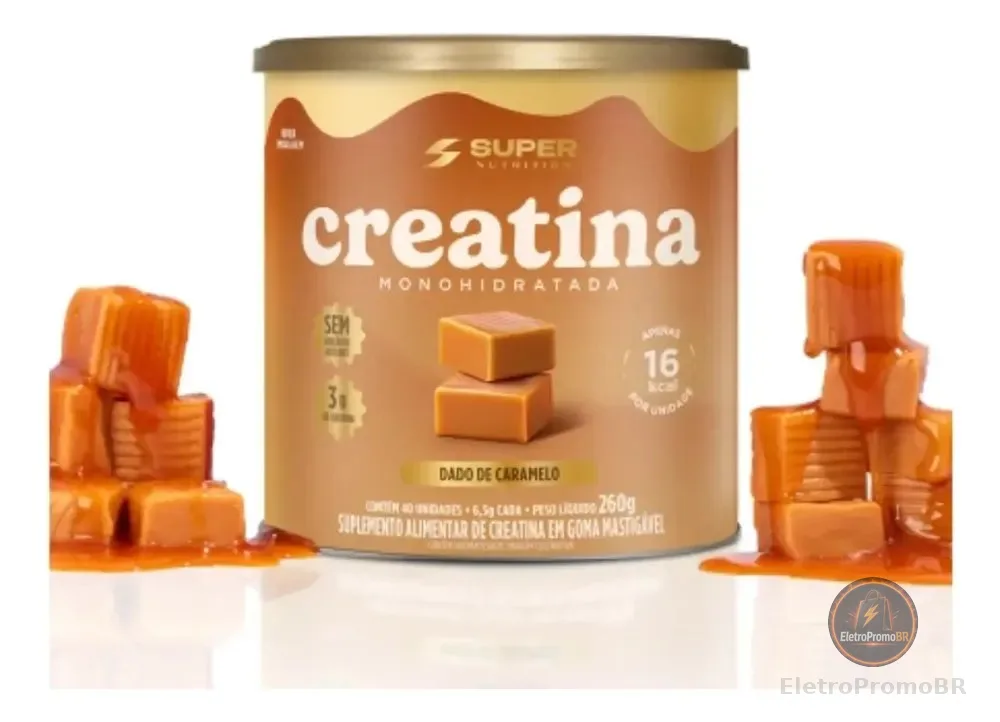 Creatina Goma Caramelo, Morango E Brigadeiro Super Nutrition Caramelo