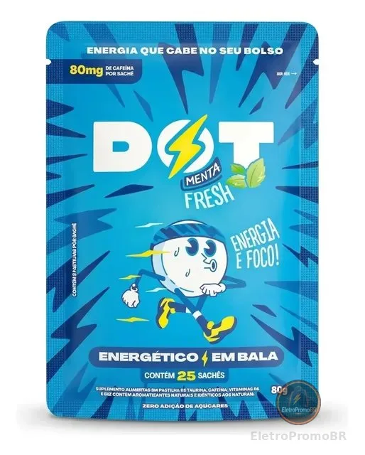 Dot Energético Em Bala Cafeína Natural Sem Açucar 50 Balas