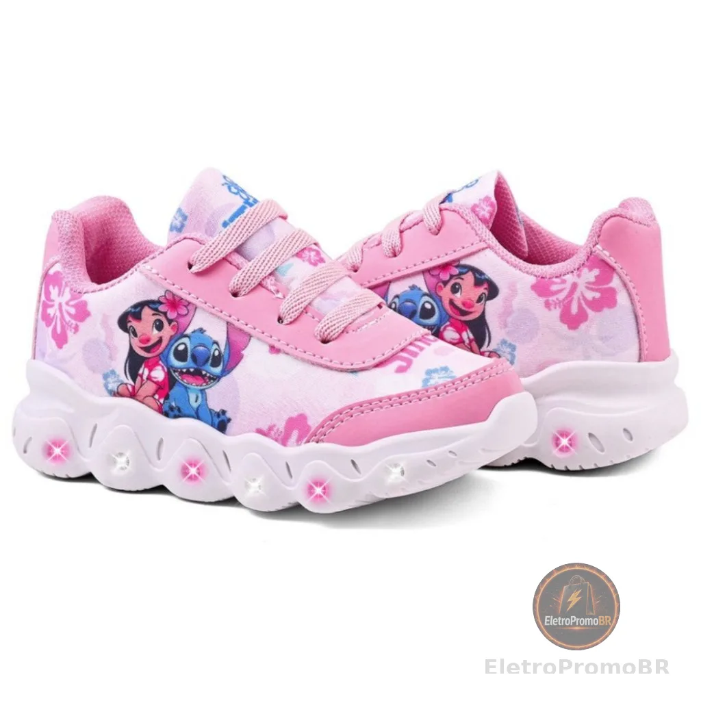 Tênis Infantil Menina Com Led Super Confortável Lançamento
