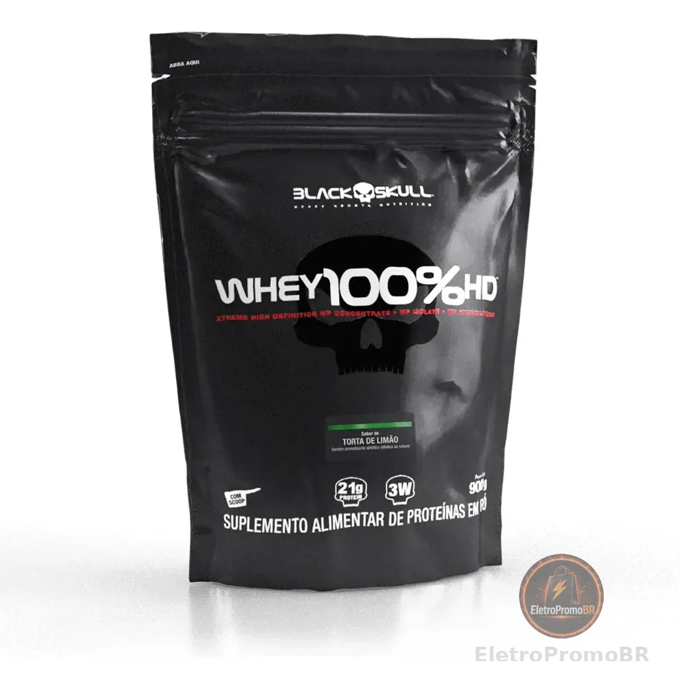 Refill Whey 100% Hd Sabores I 900g I Black Skull Original Torta E Limão