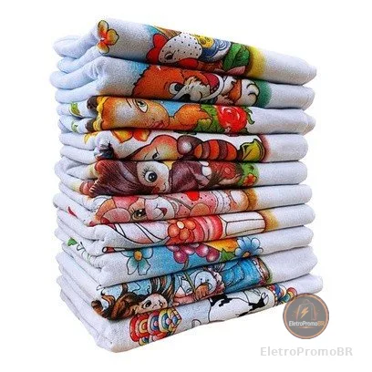 Pano De Prato Estampado Premium Grande Kit Com 10 Peças