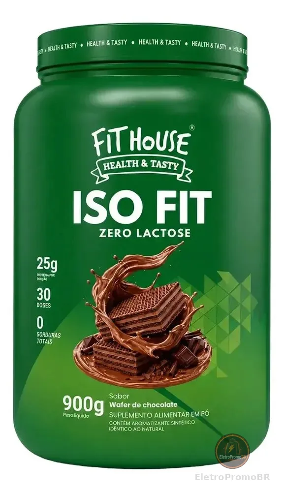 Iso Fit Proteina Isolada Zero Lactose Fit House 900g Wafer De Chocolate