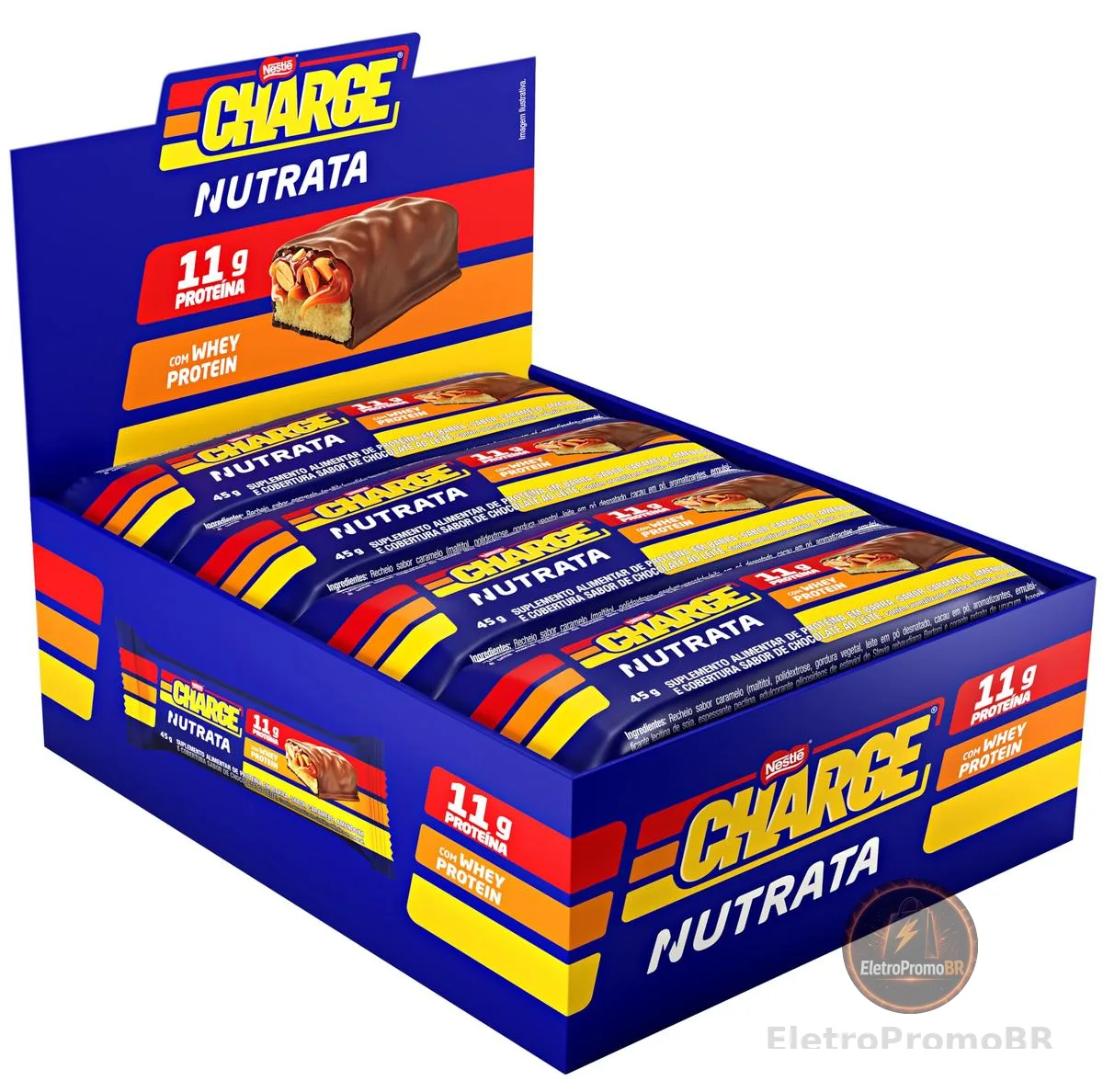BARRA PROTEICA NUTRATA CHARGE BAR DISPLAY C/ 12 UN