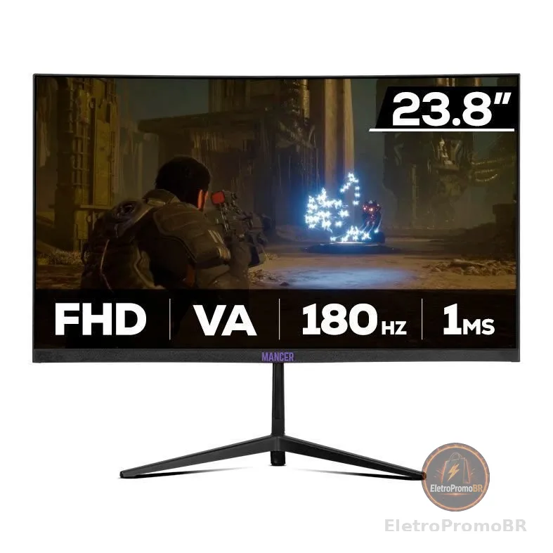 Monitor Gamer Mancer Valak Z186, 23.8 Pol, VA, Curvo, FHD, 1ms, 180Hz, HDMI/VGA, MCR-VKZ186-BL01