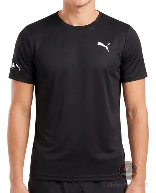 Camiseta Puma Masculina Térmica Manga Curta Proteção Uv 50+