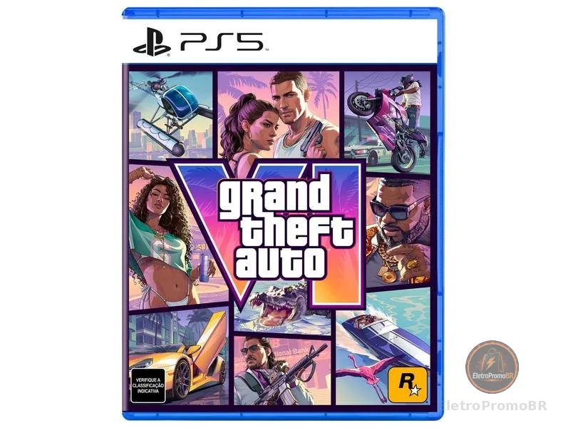 Jogo Grand Theft Auto VI (GTA 6) PS5 - Code in Box Pré-venda - Lançamento 19/11