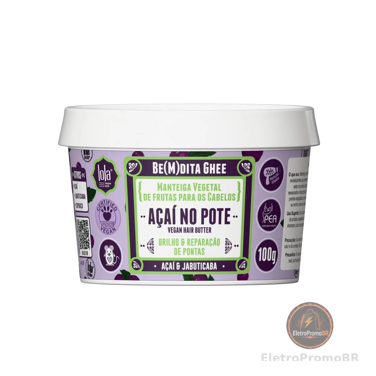 Máscara de Brilho e Reparação de Pontas Lola Cosmetics Be(M) dita Ghee Açaí 100 g
