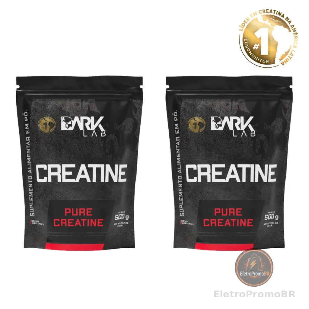 Kit 2x Creatina Monohidratada Pura Refil 500g Dark Lab -  Creatina 100% Pura