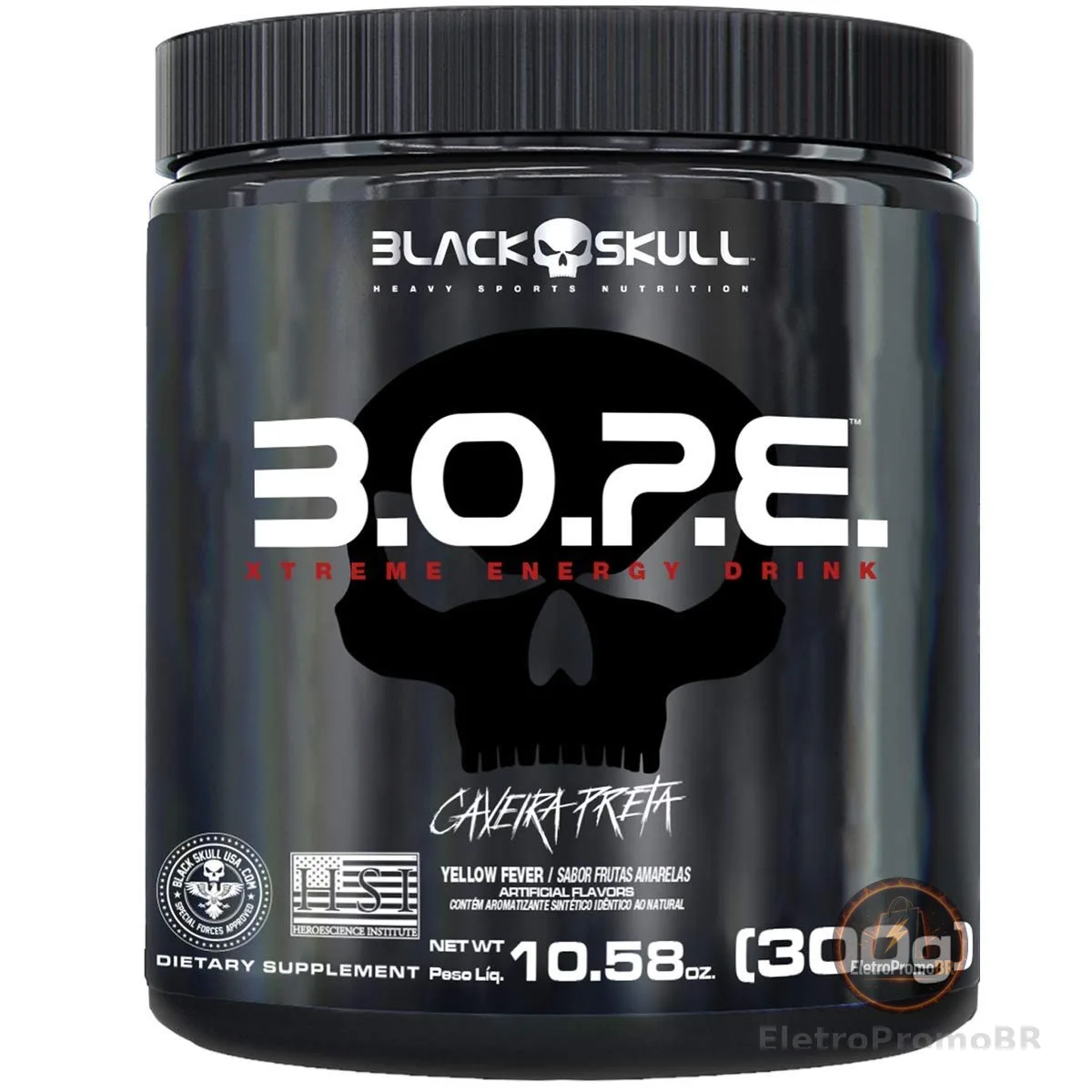 B.O.P.E Pré Treino - 300G Frutas Amarelas - Black Skull, Black Skull