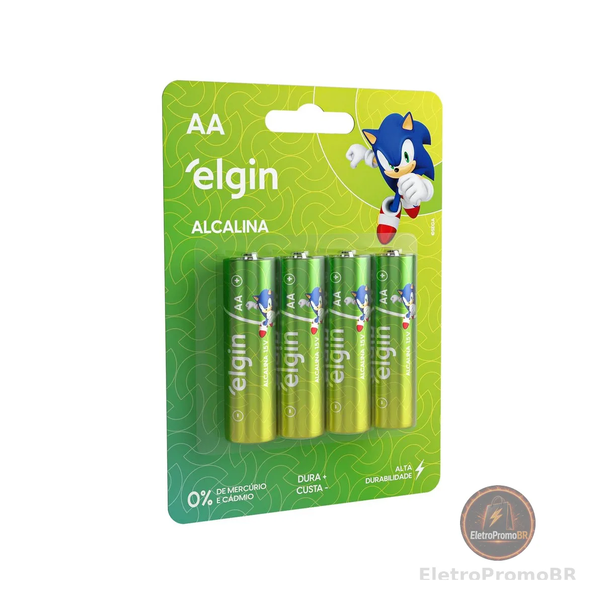 Pilha Alcalina AA Elgin com 4 unidades Comum